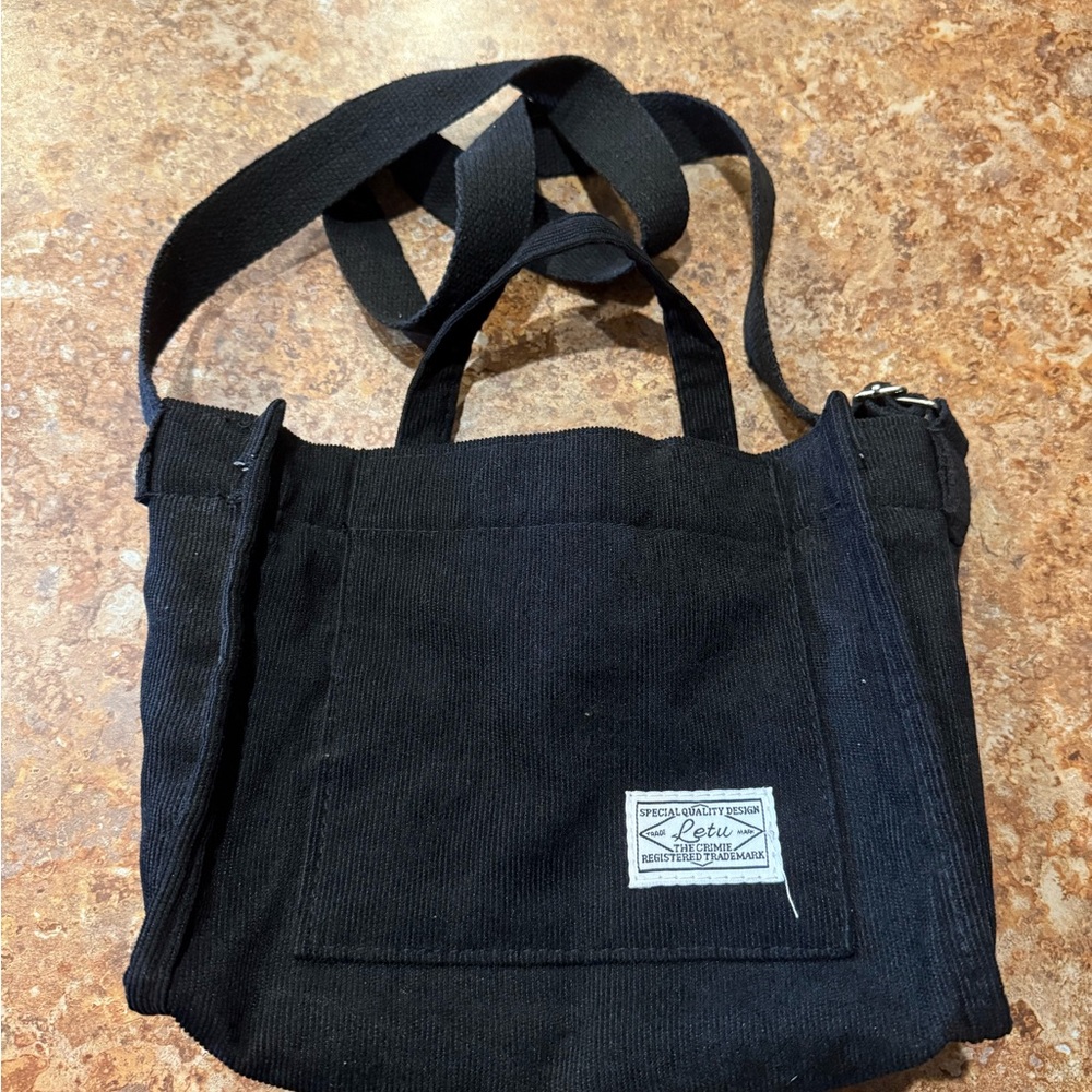 Black Canvas Shoulder Bag